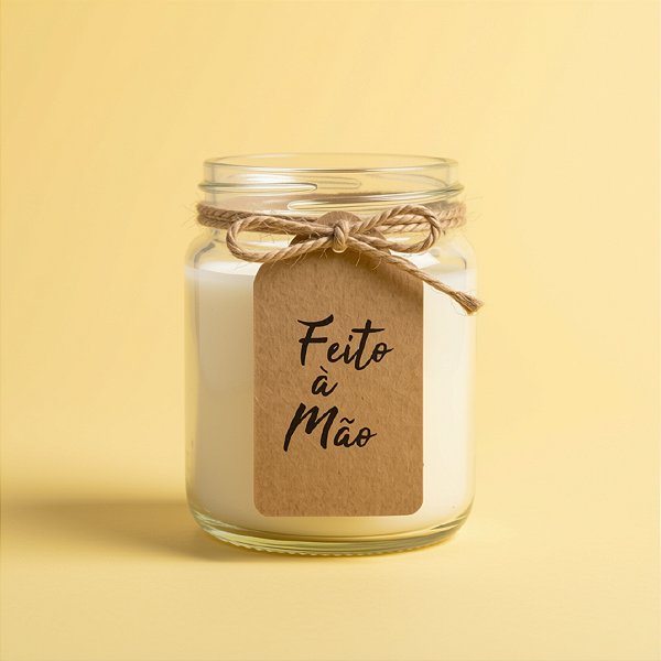 Tag Decorativa Kraft com Furo - Feito á Mão - 10 unidades - Rizzo