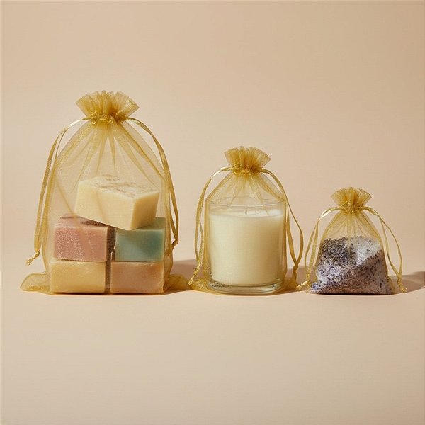 Saquinho de Organza - Ouro - 10 unidades - Rizzo