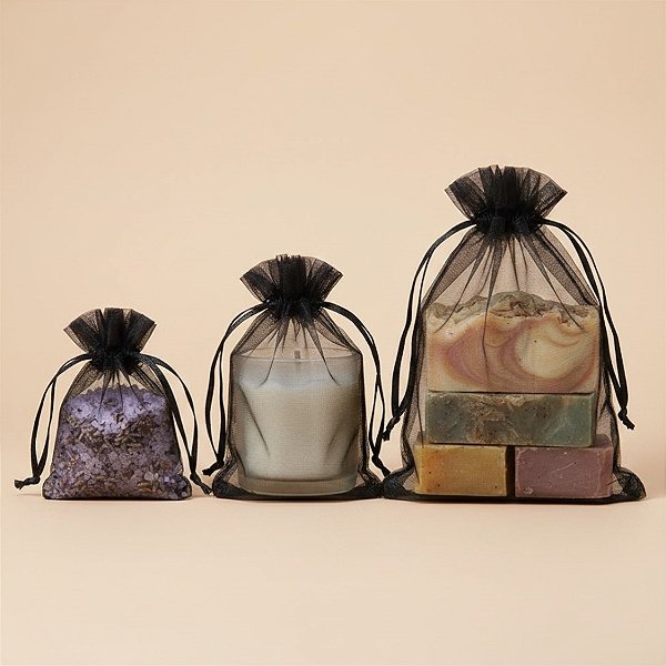 Saquinho de Organza - Preto - 10 unidades - Rizzo