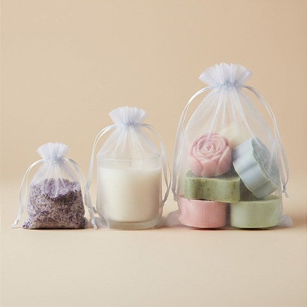 Saquinho de Organza - Branco - 10 unidades - Rizzo