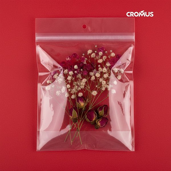 Saco Adesivado com Furo - 10x15cm - 100 unidades - Cromus Embalagens