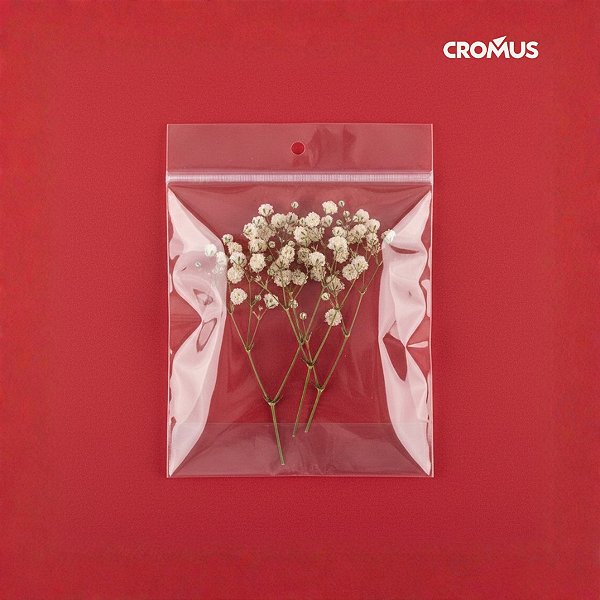 Saco Adesivado com Furo - 6x7cm - 100 unidades - Cromus Embalagens