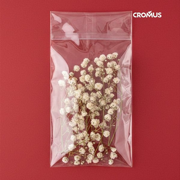 Saco Adesivado sem Furo - 10x25cm - 100 unidades - Cromus Embalagens