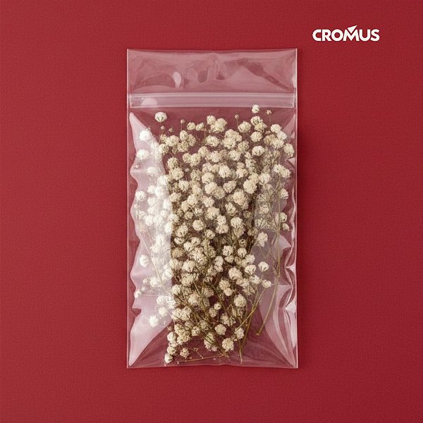 Saco Adesivado sem Furo - 6,5x13cm - 100 unidades - Cromus Embalagens
