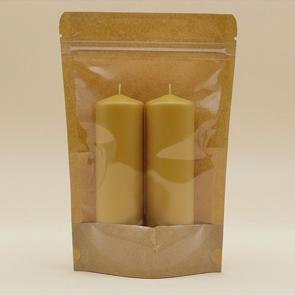 Saco de Papel Kraft Frente Transparente Stand Up Pouch Zip 20x30x5cm - Hermético e Impermeável Dentro - 50 unidades - Ri