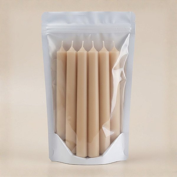 Saco de Papel Branco Frente Transparente Stand Up Pouch Zip 18x26x4cm - Hermético e Impermeável Dentro e Fora - 50 un
