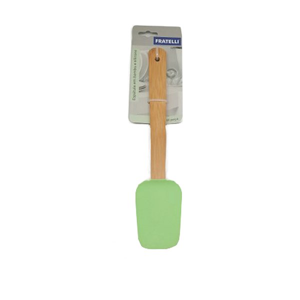 Espátula em Silicone com cabo de Bambu - Verde - 1 unidade - Fratelli - Rizzo