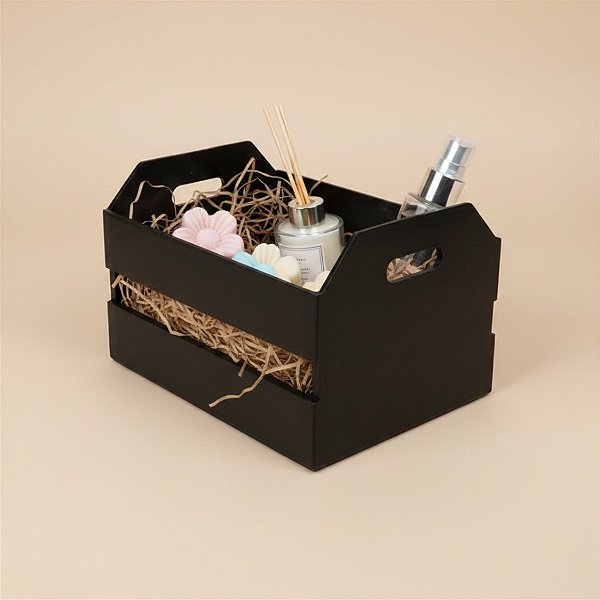 Mini Caixote de Plástico - Preto - 12x7cm - 1 unidade - Rizzo