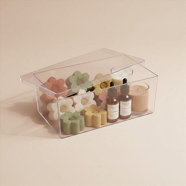 Caixa Acrílica para Cake Box Retangular - Cristal - 1,5L - 1 unidade - BlueStar - Rizzo