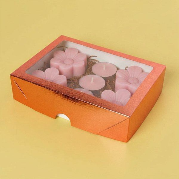 Caixa com Visor S27 (15cmx20cmx6cm) - Rose - 10 unidades - ASSK - Rizzo