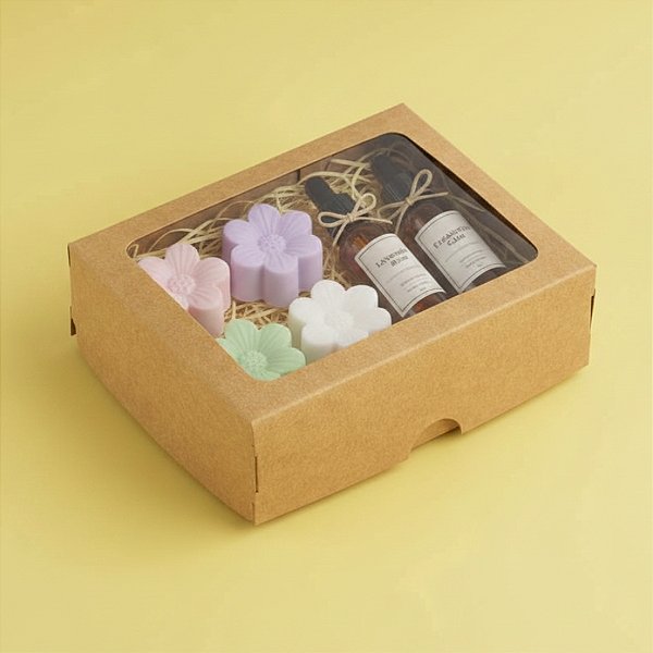 Caixa com Visor S18 (11,5cm x 15,5cm x 3,5cm) Kraft - 10 unidades - Assk - Rizzo
