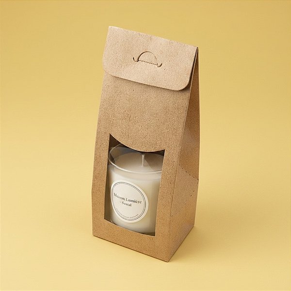 Caixa Sacolinha com Visor P - (7,5cm x 19cm x 6cm) Kraft - 10 unidades - Assk - Rizzo