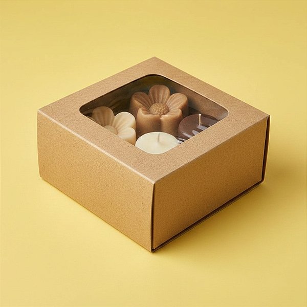 Caixa Gaveta com Visor Nº1 (8cm x 8cm x 4cm) Kraft - 10 unidades - Assk - Rizzo