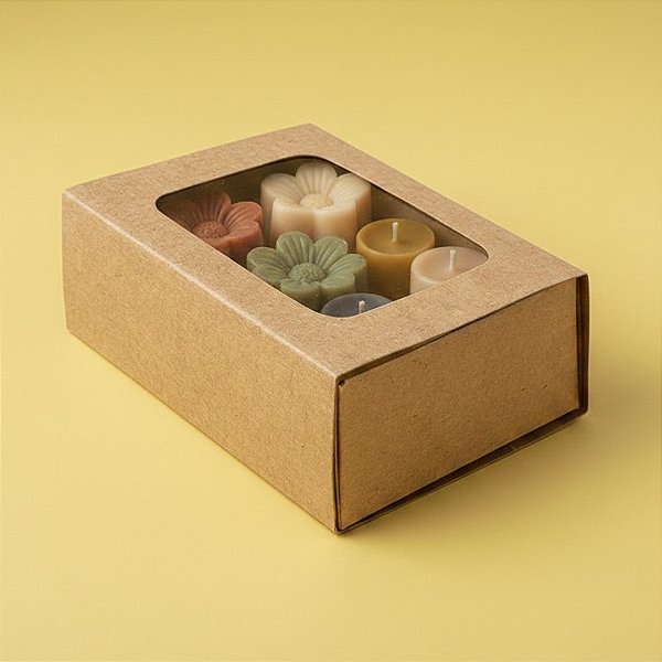 Caixa Gaveta com Visor Nº2 (8cm x 12cm x 4cm) Kraft - 10 unidades - Assk - Rizzo