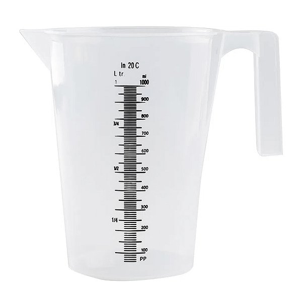 Copo Medidor Sem Tampa - Plástico - 1000 ml - Cromus Linha Profissional Allonsy - 1 unidade - Rizzo