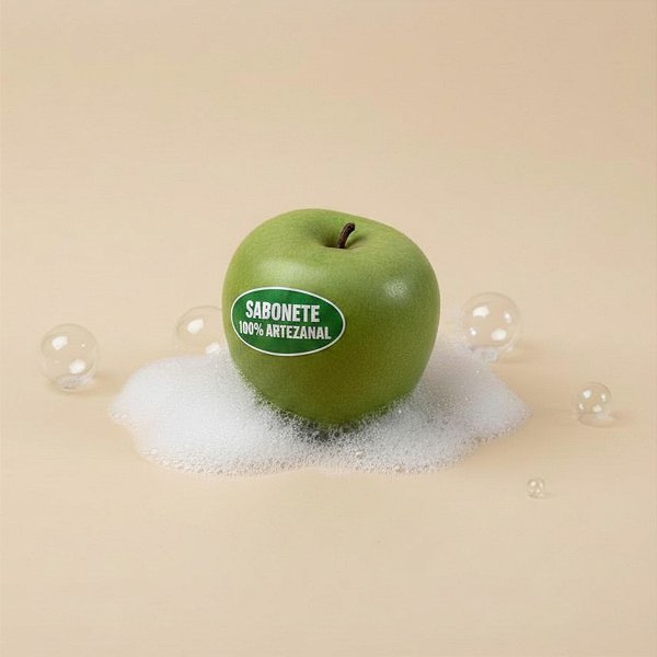 Sabonete Artesanal com Cheiro e Formato de Mini Maçã Verde - 3cm - 1 unidade - Rizzo