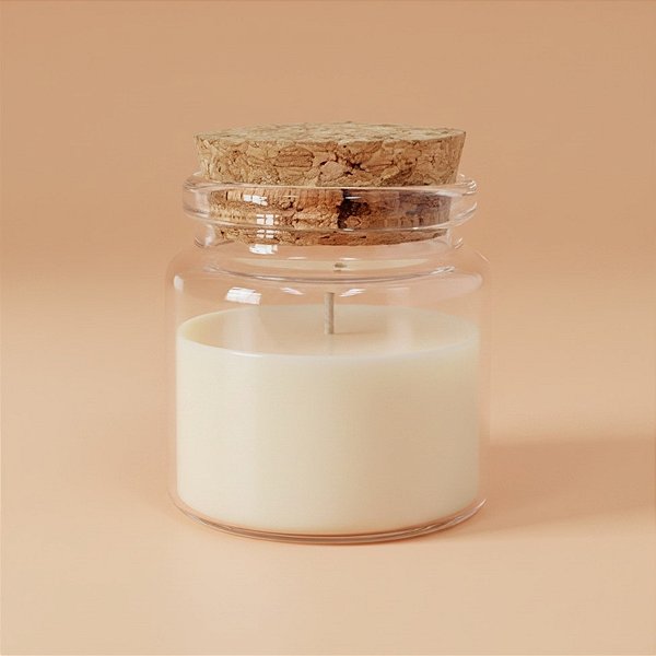 Potinho de Vidro com Tampa de Rolha 50ml - 4,5cm - 01 Unidade