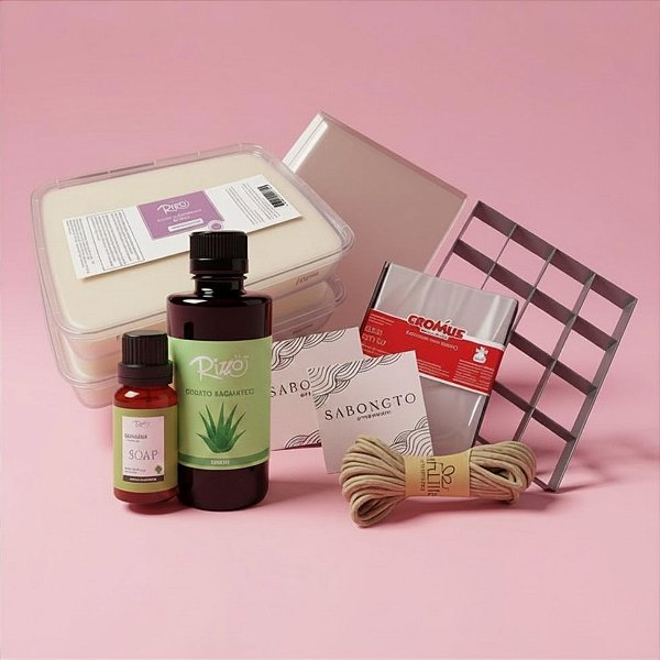 Kit Para Sabonete Em Barra Artesanal Iniciante Com Extrato De Aloe Vera E Óleo Essencial - 1 unidade - Rizzo