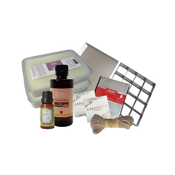 Kit Para Sabonete Em Barra Artesanal Iniciante Com Extrato De Aveia E Óleo Essencial - 1 unidade - Rizzo