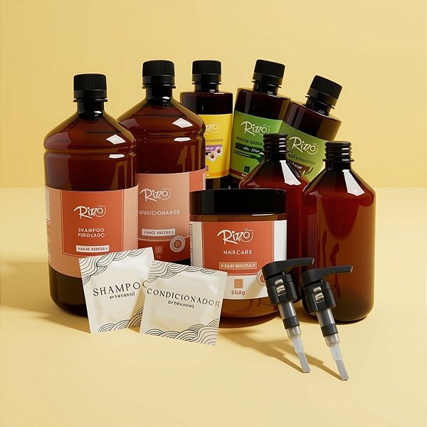 Kit Completo para Cuidados Capilares Artesanais com Extrato Natural - 1 unidade - Rizzo