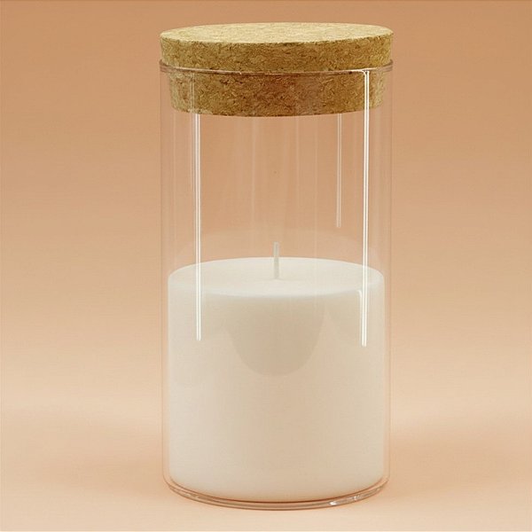 Pote de Vidro Hermético Tampa de Rolha - 6,5x12cm - 300ml - 1 unidade - Rizzo