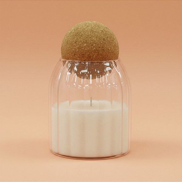 Pote de Vidro Canelado com Tampa Esfera - 9x10cm - 400ml - 1 unidade - Rizzo