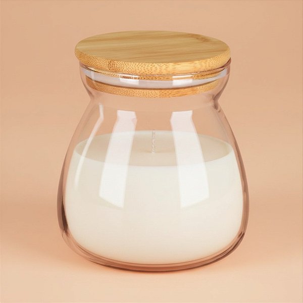 Pote de Vidro Hermético com Tampa de Bambu - 12cm - 650ml - 1 unidade - Rizzo