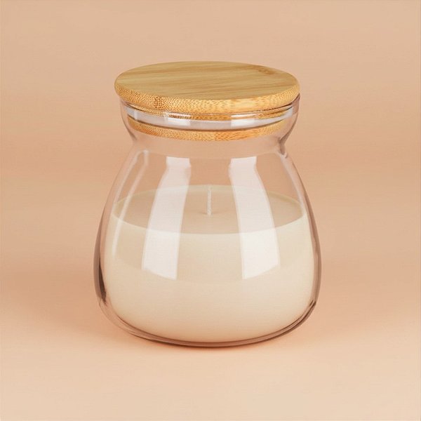 Pote de Vidro Hermético com Tampa de Bambu - 11cm - 500ml - 1 unidade - Rizzo