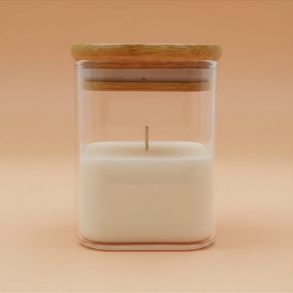 Pote de Vidro Hermético com Tampa de Bambu - 8x12cm - 525ml - 1 unidade - Rizzo