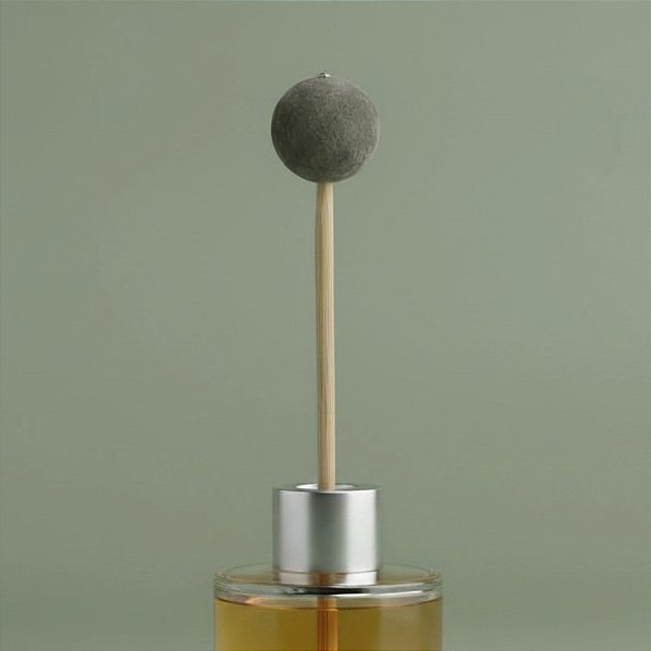 Palito Para Aromatizador - Bola Veludo Cinza - 25cm - 1 unidade - Rizzo