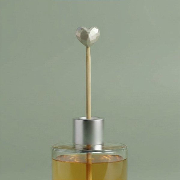 Palito Para Aromatizador - Coração Perolado Branco - 25cm - 1 unidade - Rizzo