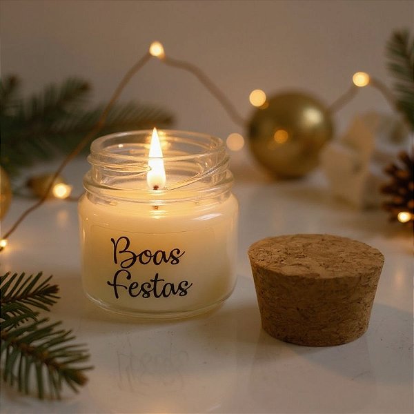 Vela Aromática De Natal - Boas Festas - 40g - 1 unidade - Rizzo