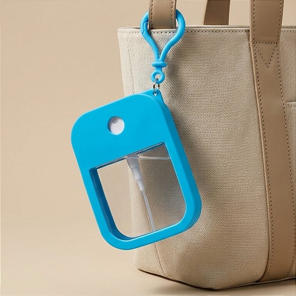 Frasco Spray Portátil Macaron Cartão com Capa de Silicone e Gancho - 38ml - Azul - 1 unidade - Rizzo