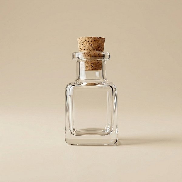 Mini Potinho de Vidro Decorativo com Rolha - Quadrado - 2ml - 3x2cm - 10 unidades - Rizzo