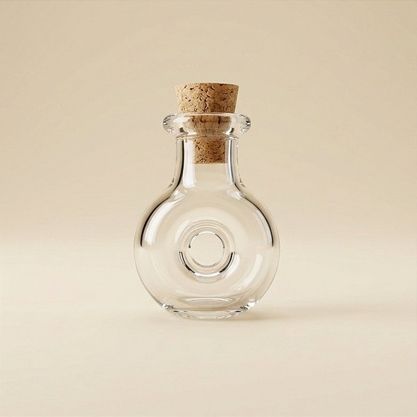 Mini Potinho de Vidro Decorativo com Rolha - Redondo com Furo - 2ml - 3x2cm - 10 unidades - Rizzo