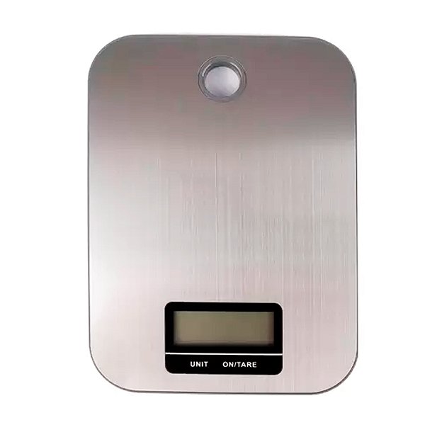 Balança Digital para Cozinha de Inox  5kg - Retangular  - 1 unidade - Wellmix - Rizzo