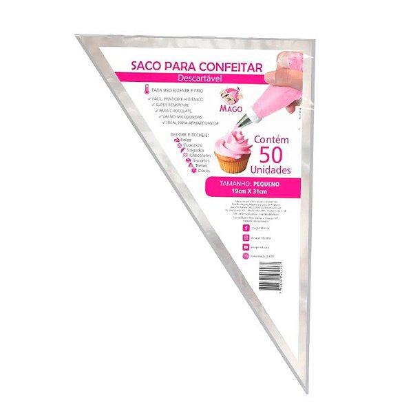 Saco para Confeitar Pequeno com 50 un. Mago