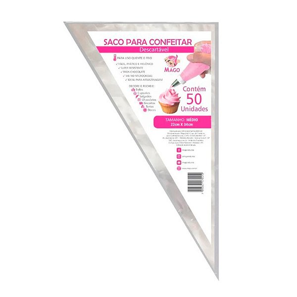 Saco para Confeitar Médio com 50 un. Mago