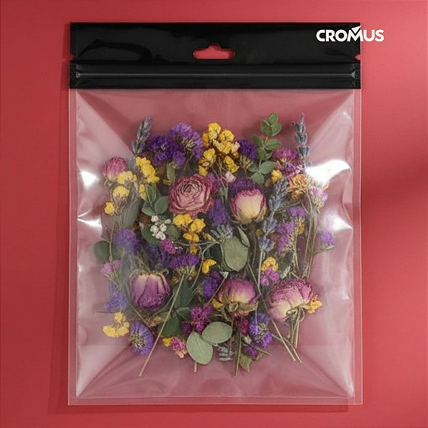 Saco Adesivado com Furo - Preto - 22x30cm - 100 unidades - Cromus - Rizzo