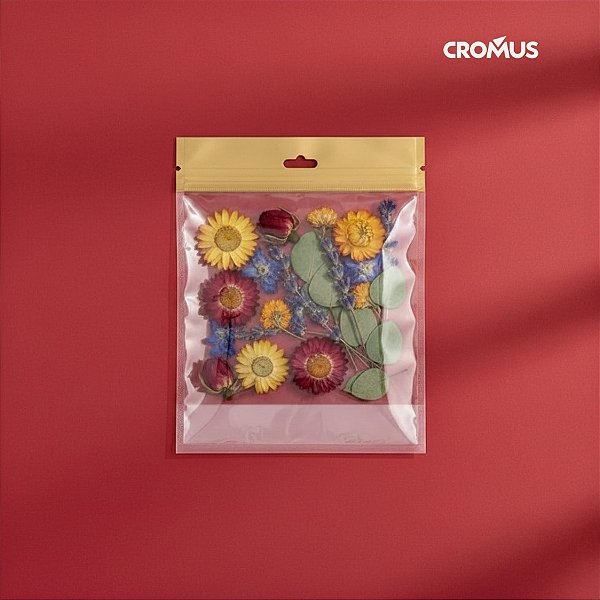 Saco Adesivado com Furo - Ouro - 6x7cm - 100 unidades - Cromus - Rizzo