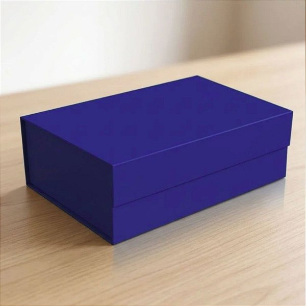 Caixa de Papel Rígido Retangular com Imã - Azul Escuro - M 29x21x9cm - 1 unidade - Cromus - Rizzo