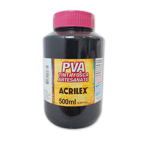 TINTA PVA FOSCA ACRILEX 500 ML - PRETO