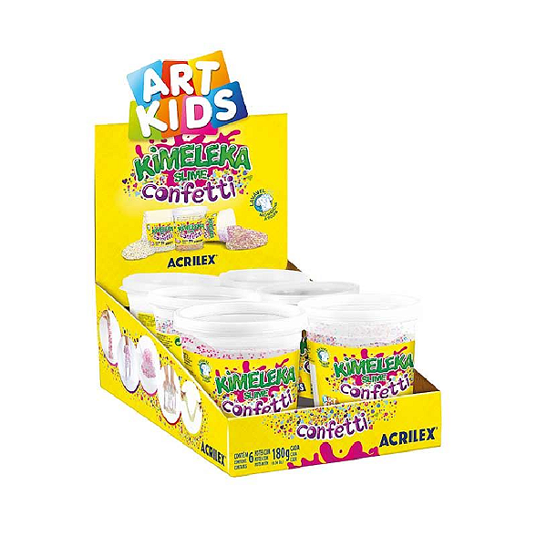 KIMELEKA CONFETTI CAIXA 6 POTES X  180 GRAMAS- ACRILEX SLIME