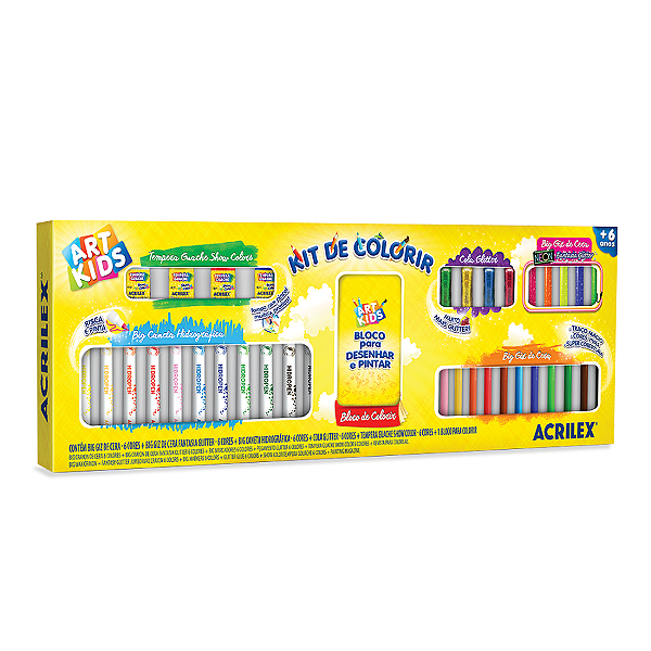KIT DE COLORIR INFANTIL - ACRILEX 41 PEÇAS