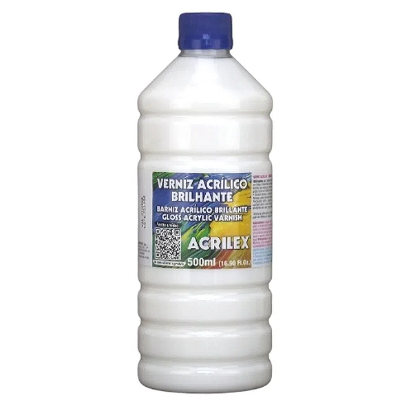 VERNIZ ACRILICO BRILHANTE 500 ML ACRILEX BASE DAGUA