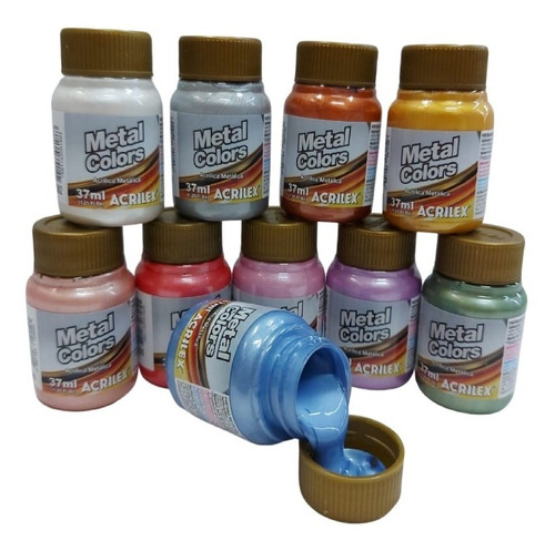 Tinta Acrílica Metal Colors Acrilex 37 Ml - Diversas Cores