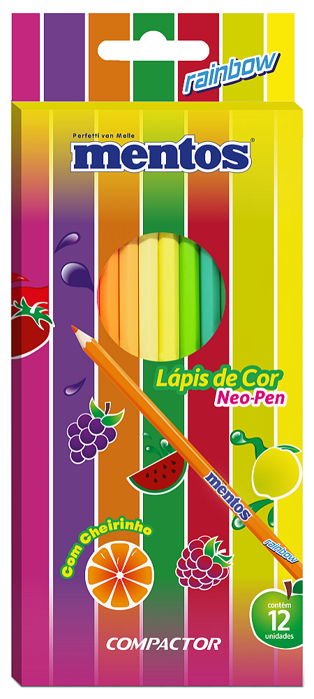 Lapis de Cor Mentos Compactor Cheirinho 12 cores Hexagonal