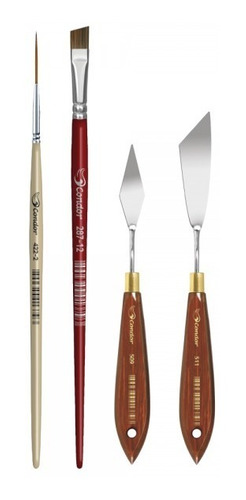 Kit Pincel Espatula Efeito Mármore Condor 4490