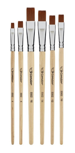 Kit Pincel Chato Condor 5502 - 06 Unidades