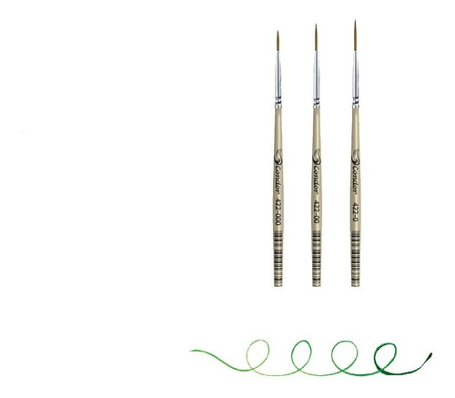 Pincel Filete Liner Condor 422 - 0 -00 -000 Kit 03 Unidades